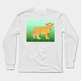 Geometric lion cub art Long Sleeve T-Shirt
